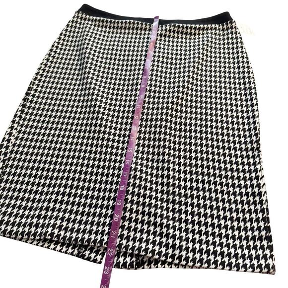 Talbots Pencil Skirt Women's Sz 6 Black white Houndstooth cotton blend preppy - Picture 10 of 14